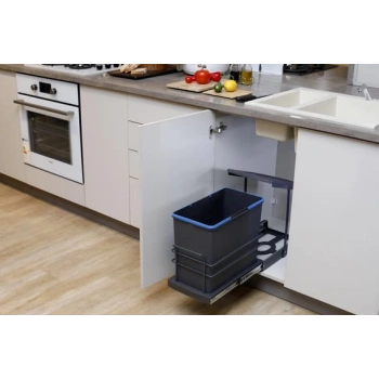 Pyramith Antrasit 24 Litre Teleskopik Raylı Çöp Kovası (P-9157)