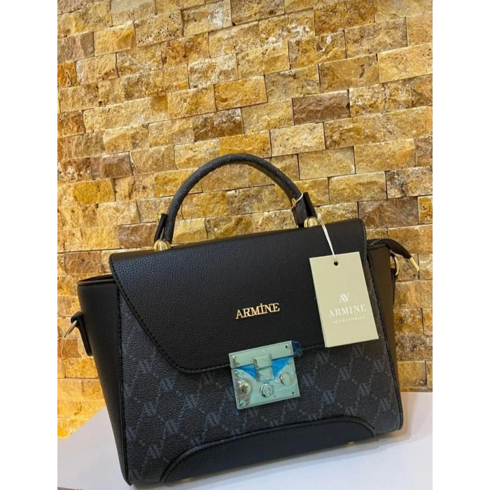 Armine Baskılı Siyah Bayan Çanta