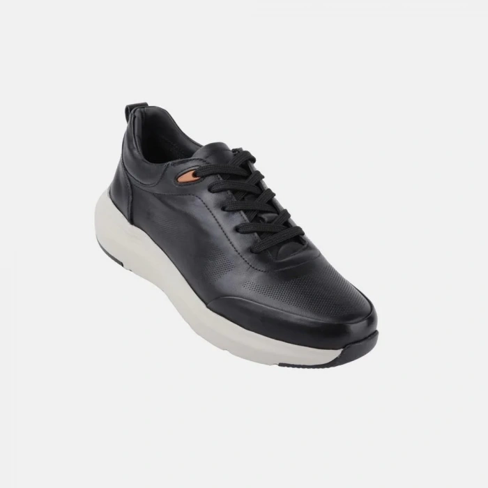 Marcomen 21114 Erkek Spor Ayakkabı – Siyah Deri & Konforlu Tasarım