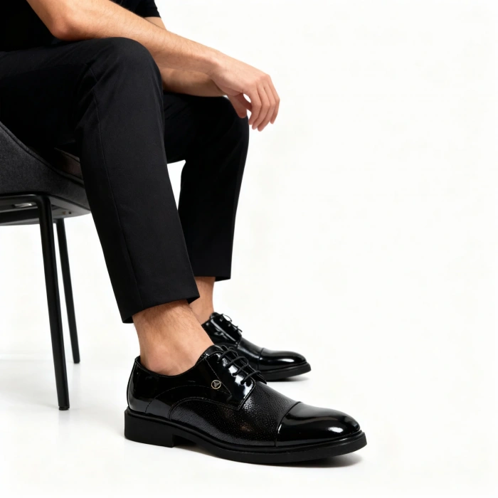 Mebade Veldan Siyah – Siyah Erkek Klasik Ayakkabı | Mebade Premium