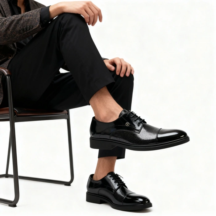 Mebade Veldan Siyah – Siyah Erkek Klasik Ayakkabı | Mebade Premium