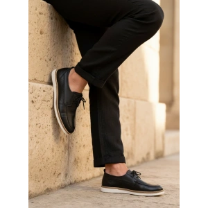 Marcomen 152-23144 Hakiki Deri Siyah Erkek Günlük & Klasik Ayakkabı