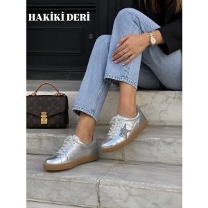 FLOOR PARİS GÜMÜŞ DERİ SNEAKER