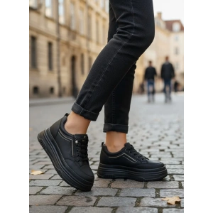 Ewoll Yüksek Taban Siyah Kadın Ayakkabı 8000