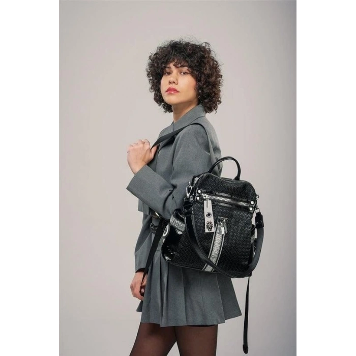 Cary Siyah Cilt Kol Ve Sırt Çantası