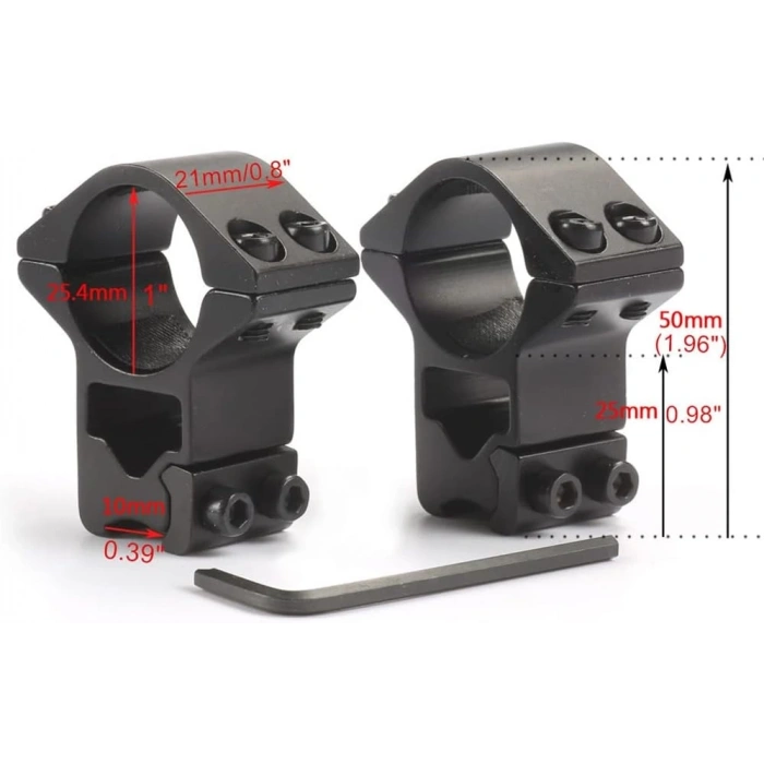 25.4mm Dürbün İçin 11mm Yüksek Havalı  / Av  Ayağı