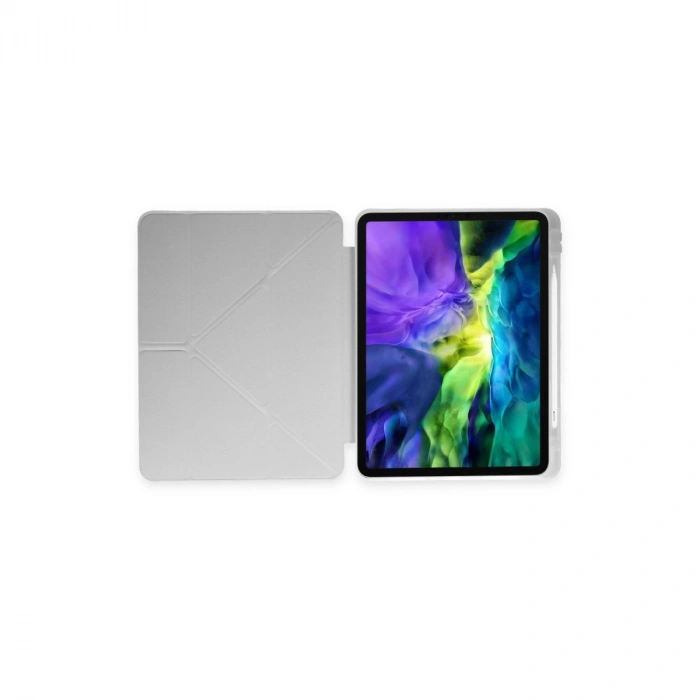 Apple İpad 9.7 (2018) Kılıf Kalemlikli Mars Tablet Kılıfı - Gri