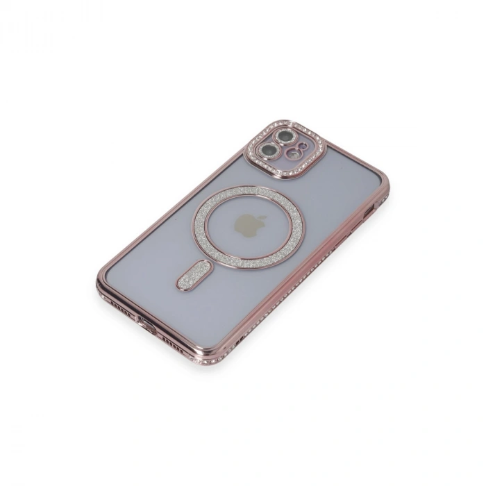 Apple İphone 11 Kılıf Joke Simli Magneticsafe Kılıf - Pembe