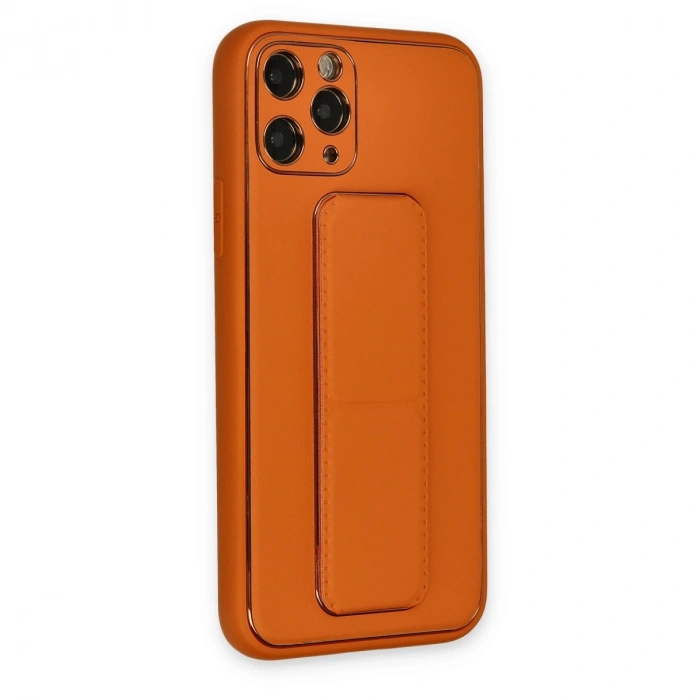 Apple İphone 11 Pro Kılıf Coco Deri Standlı Kapak - Turuncu