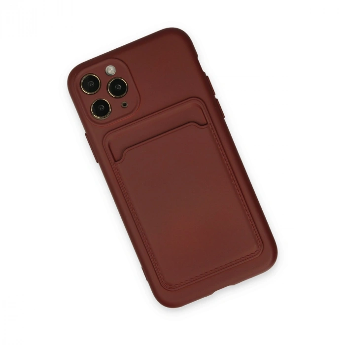 Apple İphone 11 Pro Kılıf Kelvin Kartvizitli Silikon - Bordo