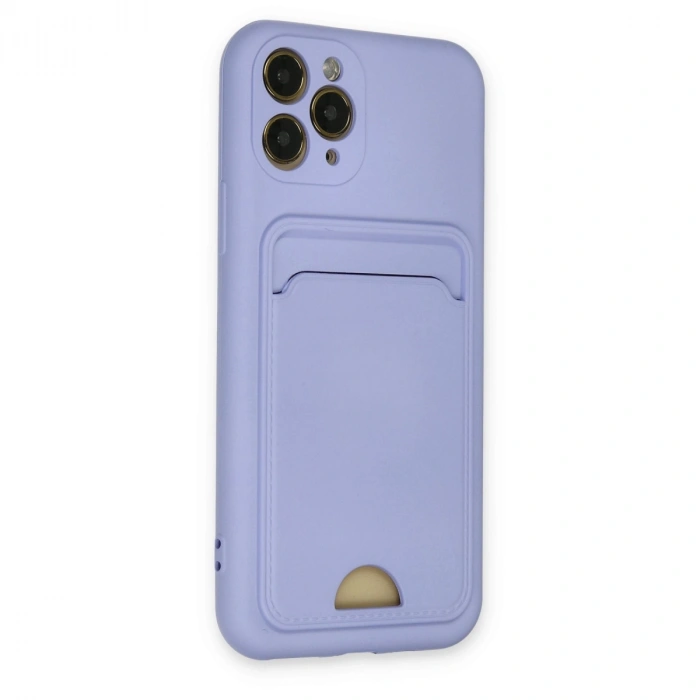 Apple İphone 11 Pro Kılıf Kelvin Kartvizitli Silikon - Lila