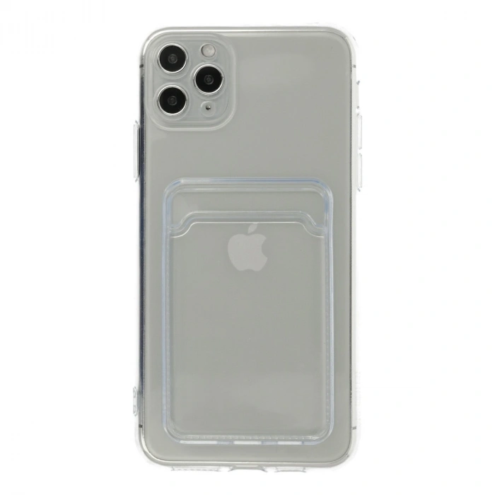 Apple İphone 11 Pro Max Kılıf Kart Şeffaf Silikon - Şeffaf