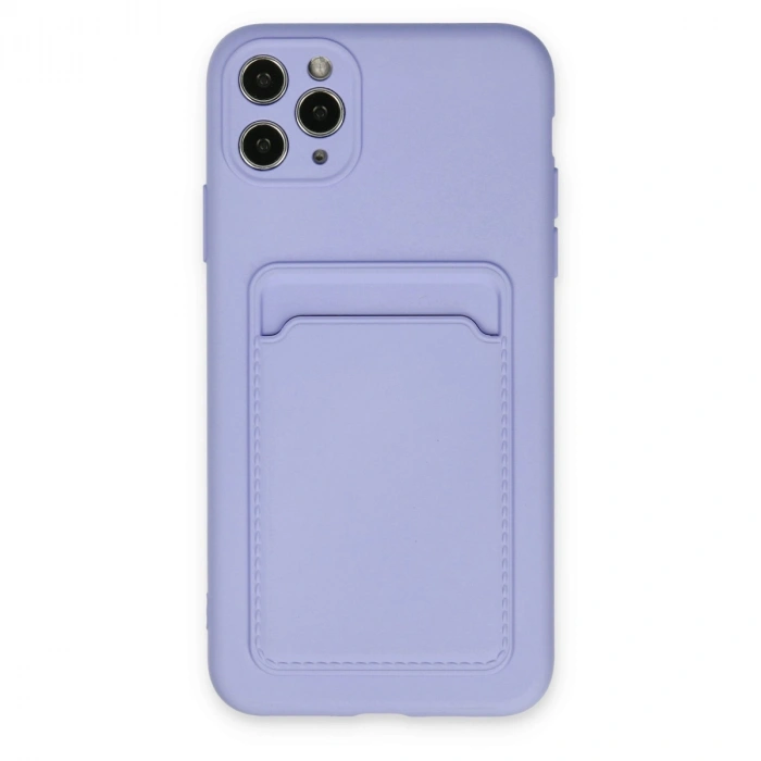 Apple İphone 11 Pro Max Kılıf Kelvin Kartvizitli Silikon - Lila