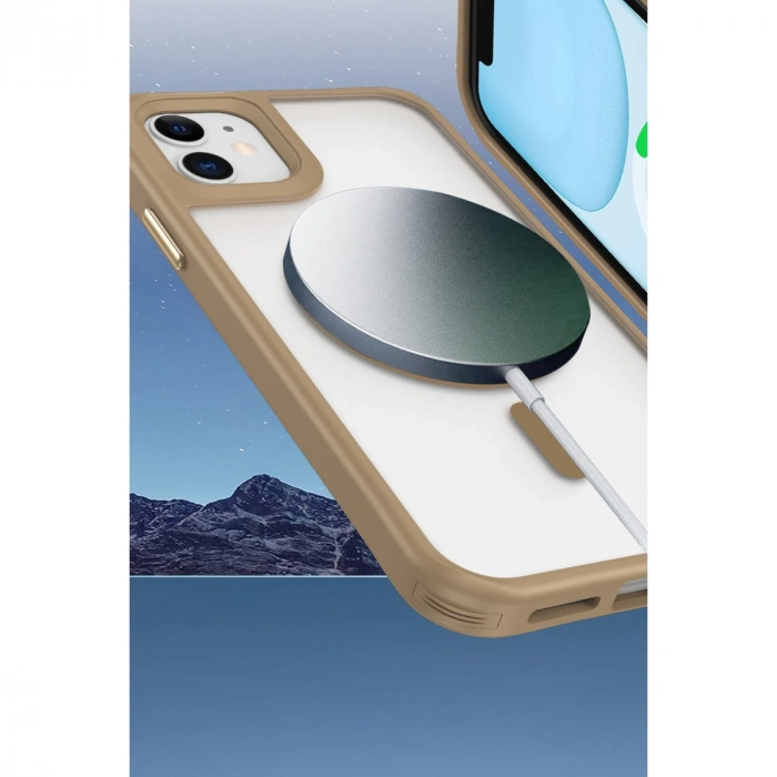 Apple İphone 12 Kılıf Enka Magsafe Silikon Kılıf - Siyah