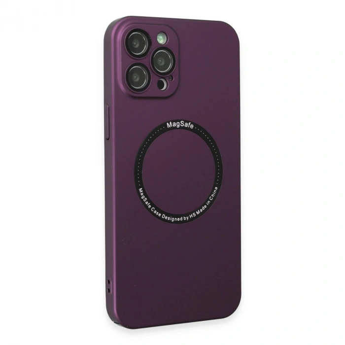 Apple İphone 12 Pro Kılıf Jack Magneticsafe Lens Silikon - Mürdüm