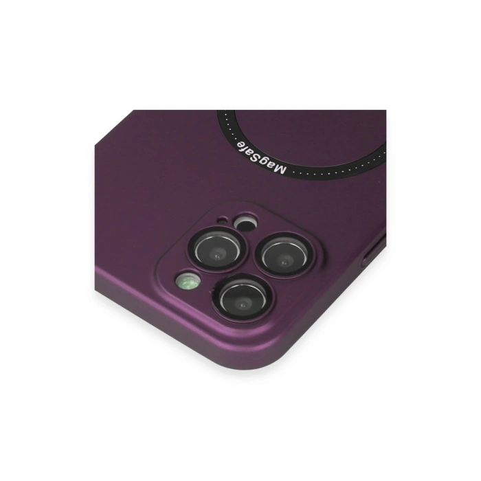Apple İphone 12 Pro Kılıf Jack Magneticsafe Lens Silikon - Mürdüm
