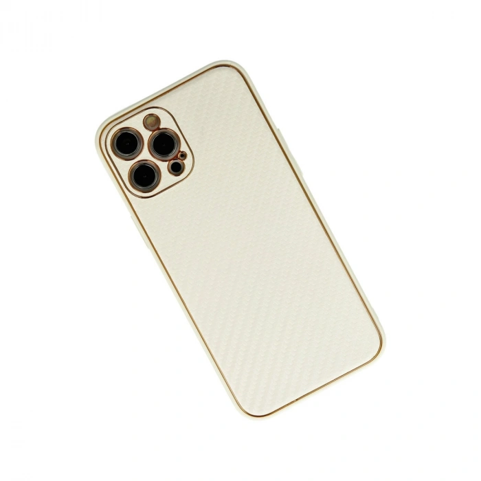 Apple İphone 12 Pro Max Kılıf Coco Karbon Silikon - Beyaz