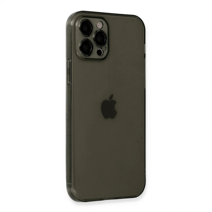Apple İphone 12 Pro Max Kılıf Fly Lens Silikon - Siyah