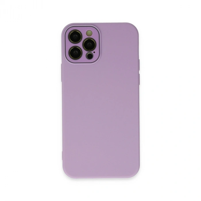 Apple İphone 12 Pro Max Kılıf Lansman Glass Kapak - Lila