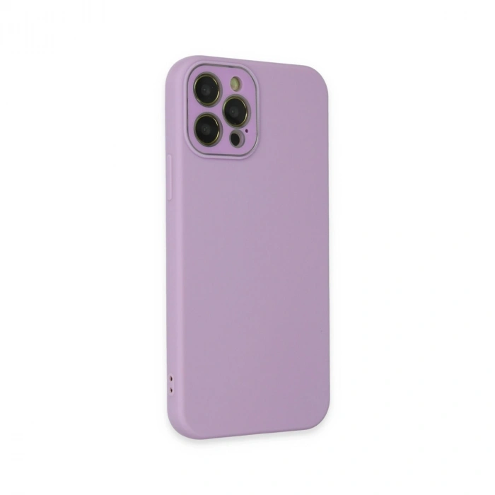 Apple İphone 12 Pro Max Kılıf Lansman Glass Kapak - Lila