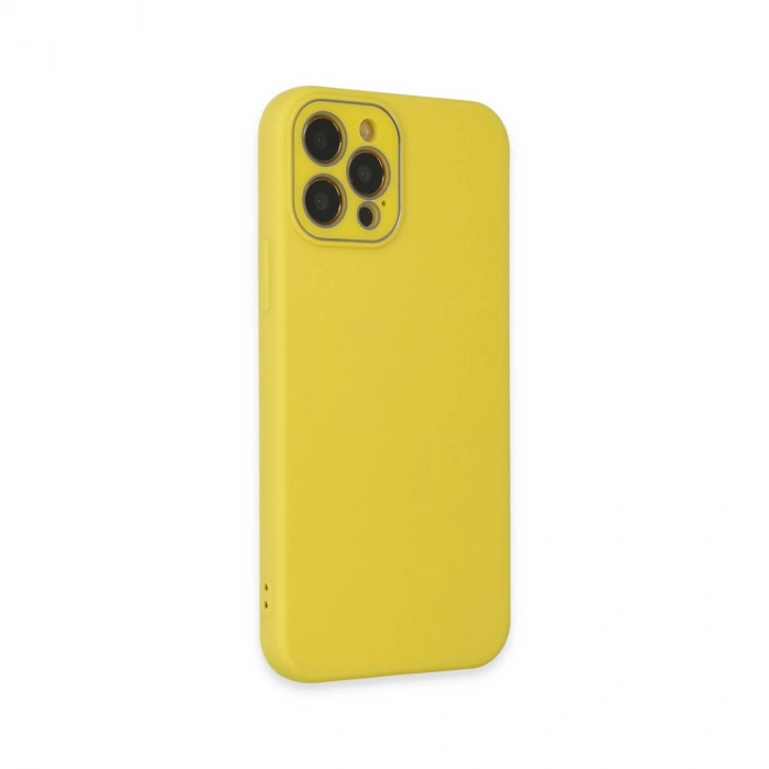 Apple İphone 12 Pro Max Kılıf Lansman Glass Kapak - Sarı