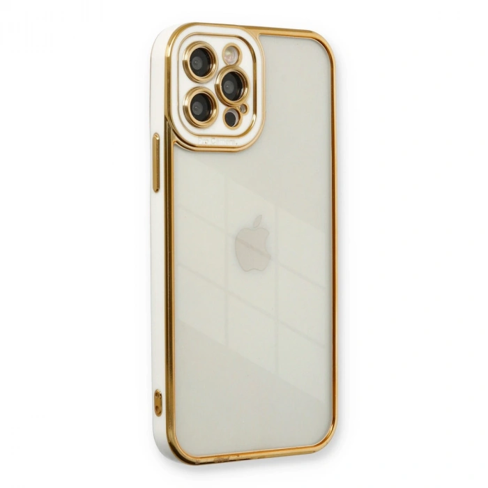 Apple İphone 12 Pro Max Kılıf Liva Lens Silikon - Beyaz