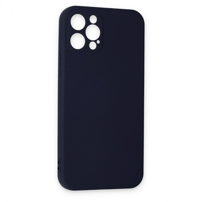 Apple İphone 12 Pro Max Kılıf Nano İçi Kadife Silikon - Lacivert