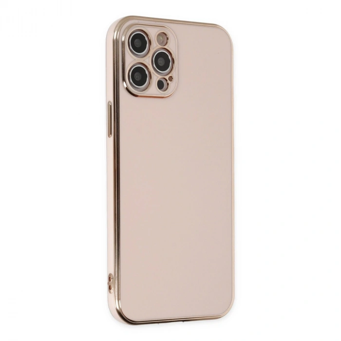 Apple İphone 12 Pro Max Kılıf Volet Silikon - Pembe