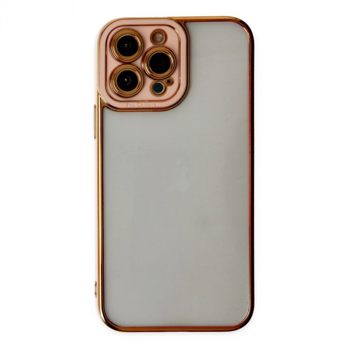 Apple İphone 13 Pro Kılıf Liva Lens Silikon - Rose