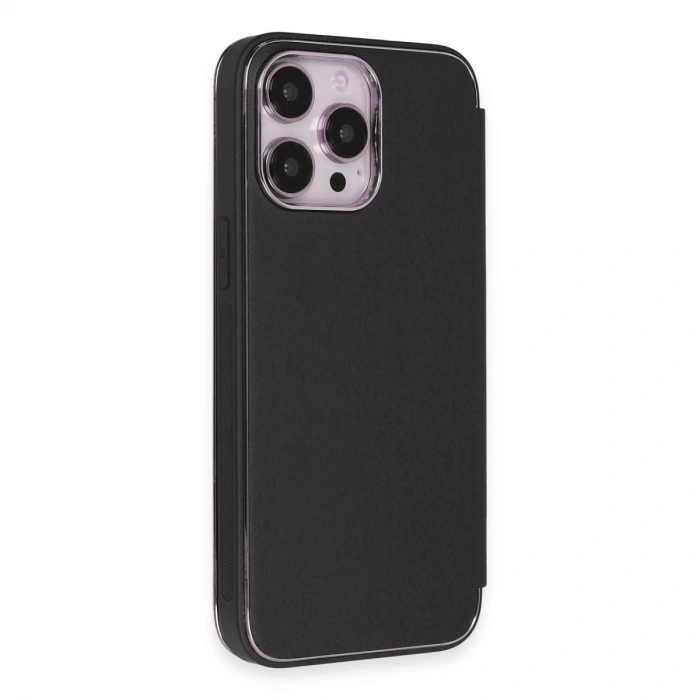 Apple İphone 13 Pro Max Kılıf Dolpin Kapaklı - Siyah