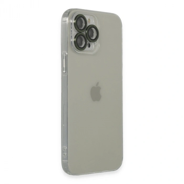 Apple İphone 13 Pro Max Kılıf Luko Lens Silikon - Yeşil