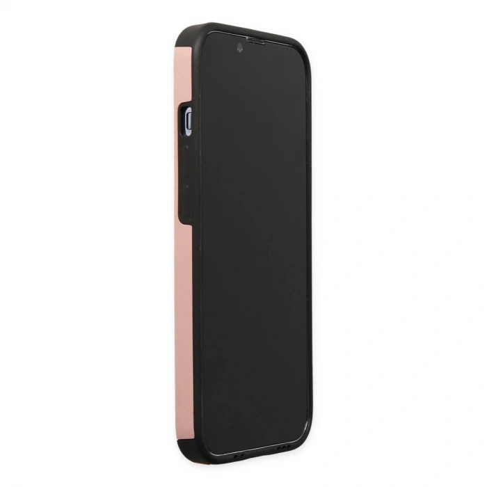 Apple İphone 13 Pro Max Kılıf Mega Standlı Silikon - Pudra
