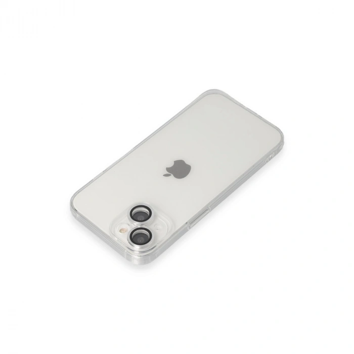 Apple İphone 14 Kılıf Luko Lens Silikon - Gümüş
