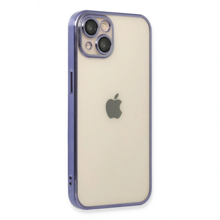 Apple İphone 14 Kılıf Razer Lensli Silikon - Mor