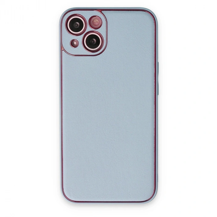Apple İphone 14 Plus Kılıf Coco Deri Silikon Kapak - Sky Blue