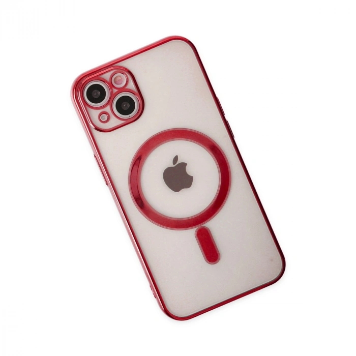 Apple İphone 14 Plus Kılıf Magneticsafe Lazer Silikon - Kırmızı