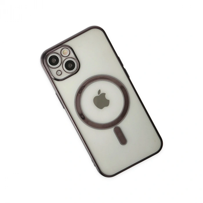 Apple İphone 14 Plus Kılıf Magneticsafe Lazer Silikon - Siyah