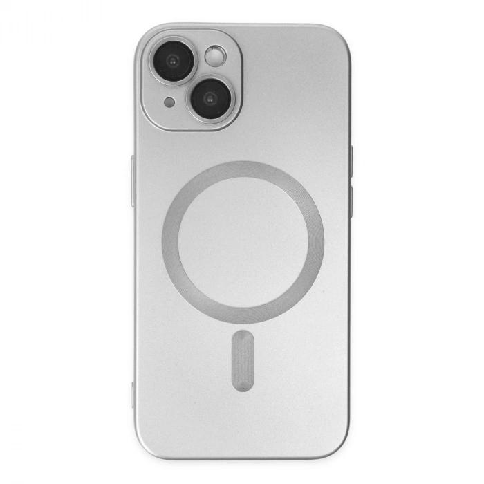 Apple İphone 14 Plus Kılıf Moshi Lens Magneticsafe Silikon - Gümüş