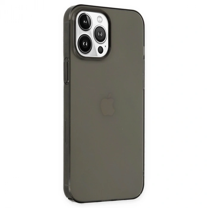 Apple İphone 14 Pro Kılıf Pc Sert Şeffaf Kapak - Siyah