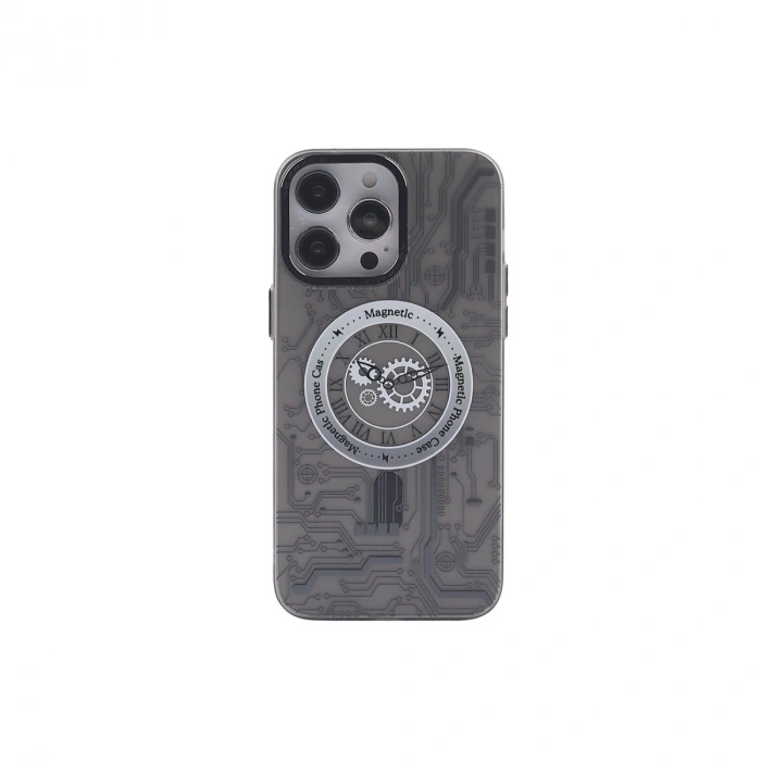 Apple İphone 14 Pro Max Kılıf Apollo Magneticsafe Desenli Kapak - Apollo Siyah - 1