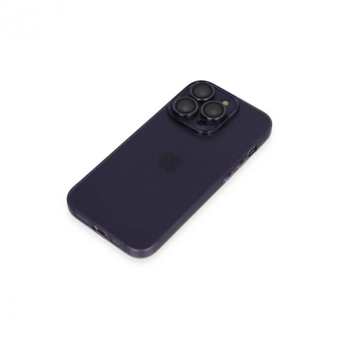Apple İphone 14 Pro Max Kılıf Luko Lens Silikon - Derin Mor