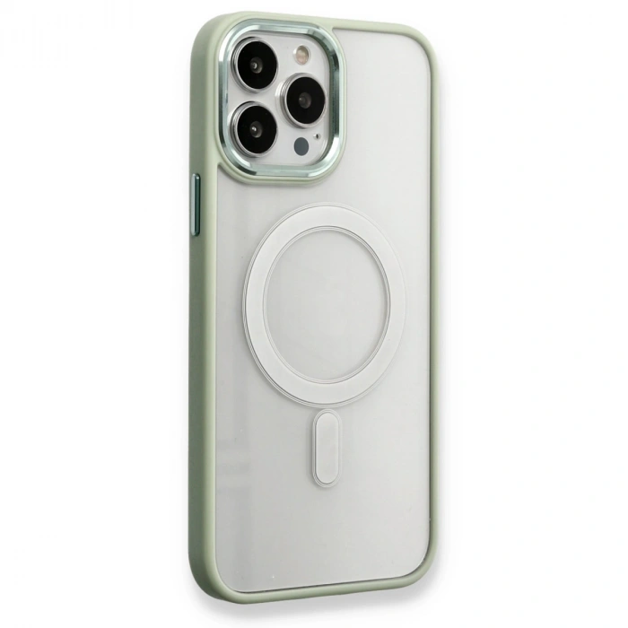 Apple İphone 14 Pro Max Kılıf Room Magneticsafe Silikon - Su Yeşili