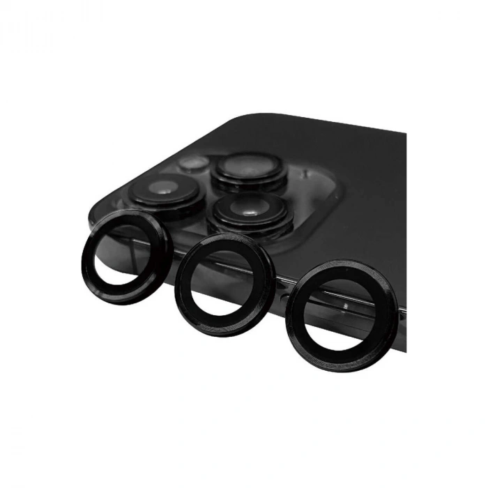Apple İphone 14 Pro Max Raze Metal Kamera Lens - Siyah
