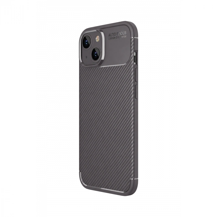Apple İphone 15 Kılıf Auto Focus Karbon Kapak - Gri
