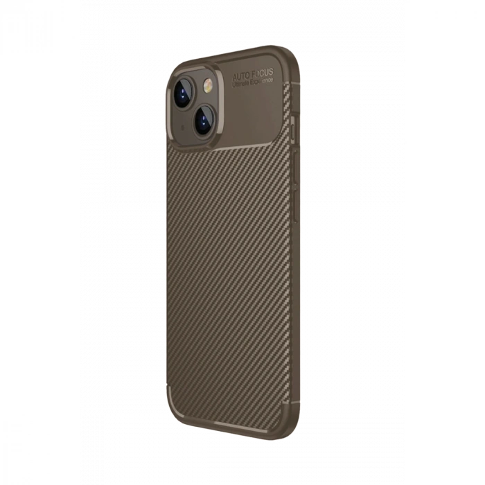 Apple İphone 15 Kılıf Auto Focus Karbon Kapak - Kahverengi