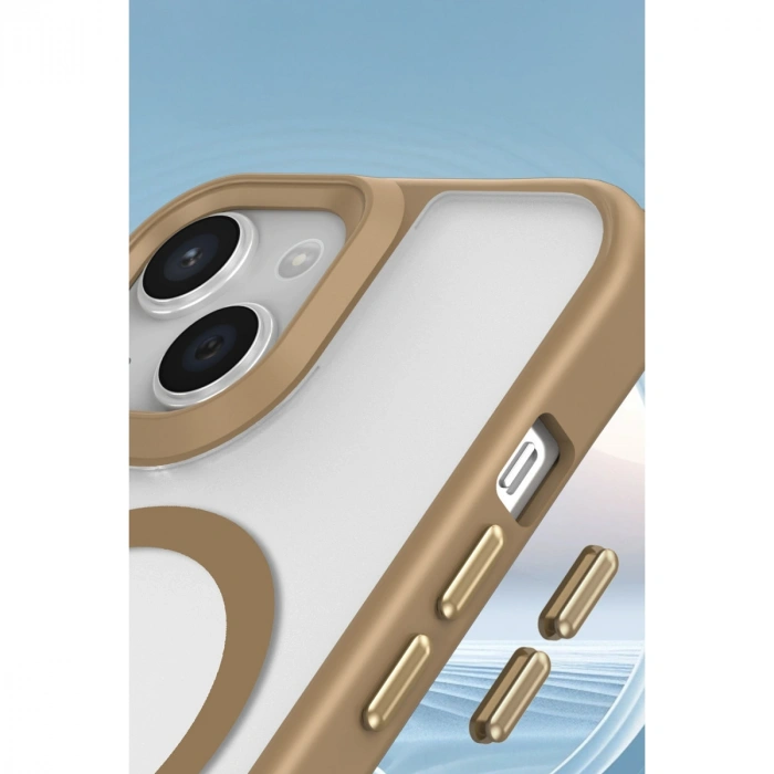 Apple İphone 15 Plus Kılıf Enka Magsafe Silikon Kılıf - Desert