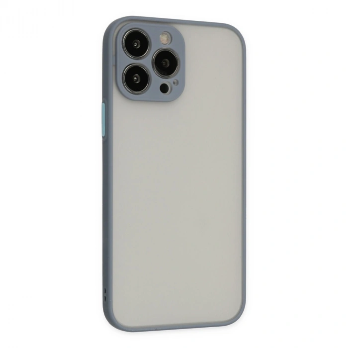 Apple İphone 15 Pro Kılıf Montreal Silikon Kapak - Gri