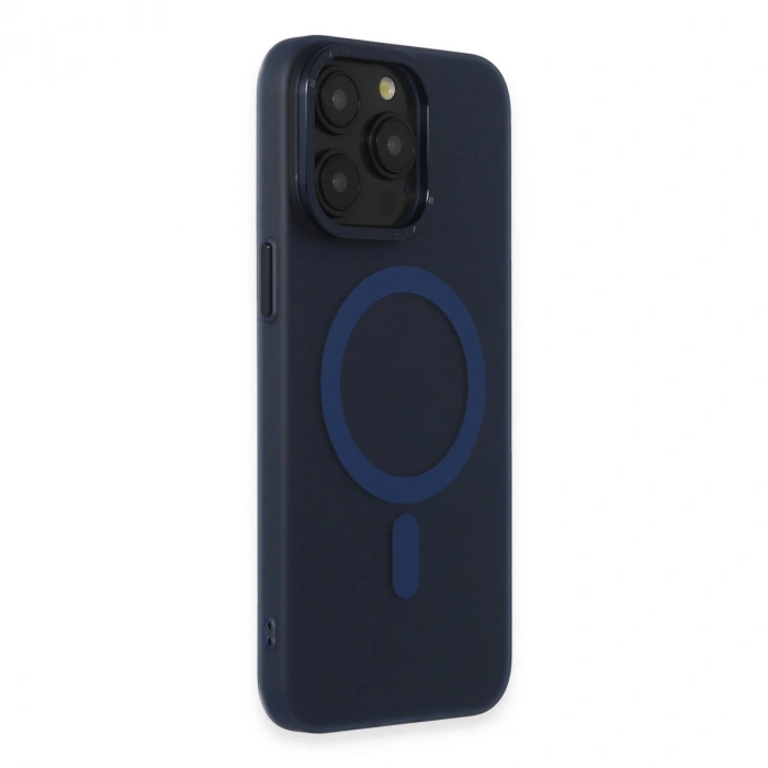Apple İphone 15 Pro Max Kılıf Lodos Magneticsafe Mat Kapak - Mavi