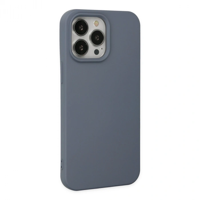 Apple İphone 15 Pro Max Kılıf Nano İçi Kadife Silikon - Gri
