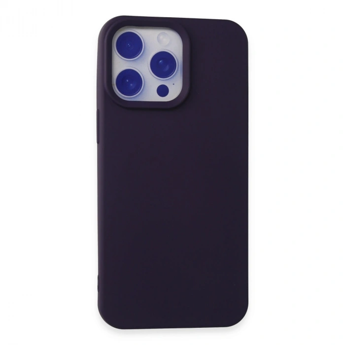 Apple İphone 15 Pro Max Kılıf Nano İçi Kadife Silikon - Mor